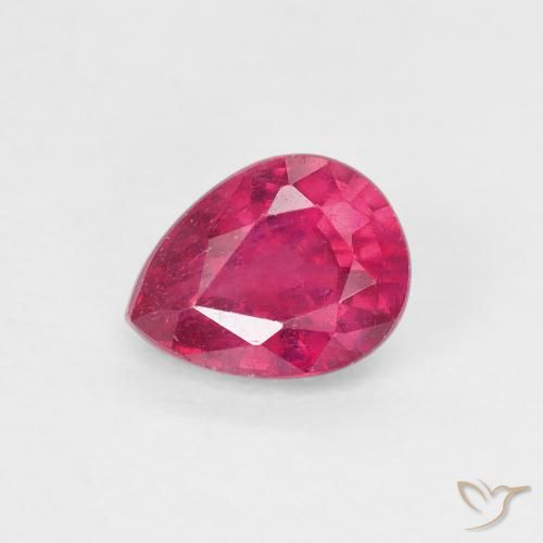 0.90ct Natural Pinkish Red Ruby, Pear Shape, VS