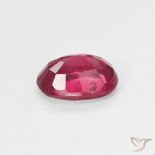 Ruby Gemstone in 7 x 5 mm (calibrated) Size for Sale, Ruby Stone in Medium Dark-Red Color