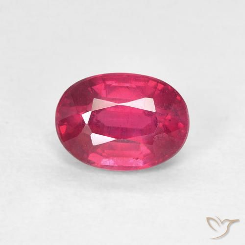 1.29ct Natural Deep Reddish Pink Ruby, Oval, VS