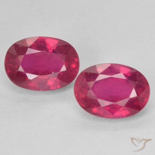 2.77ctw Natural Light Red Rubies, Oval, VS