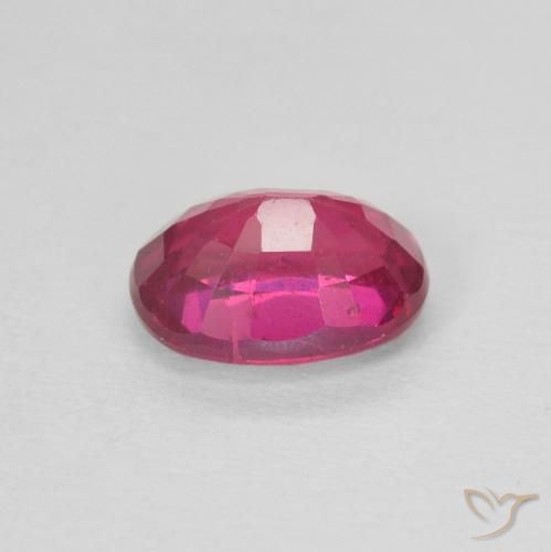 Ruby Gemstone in 7 x 5 mm (calibrated) Size for Sale, Ruby Stone in Light Red Color