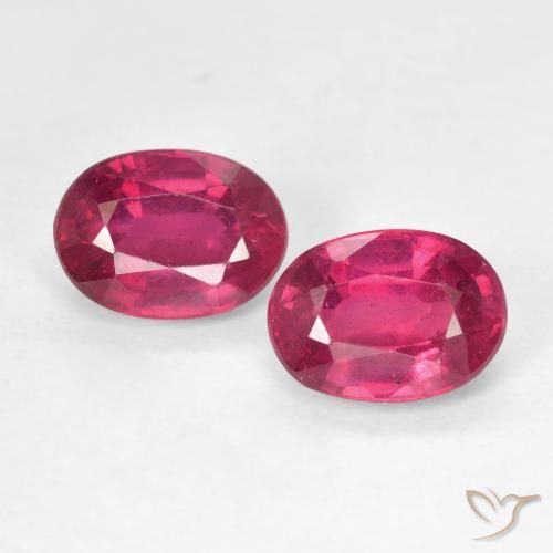 2.19ctw Natural Pinkish Red Rubies, Oval, VS