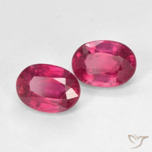 2.19 ctw Red Ruby Stones, Natural Ruby in Oval Facet Shape for Sale