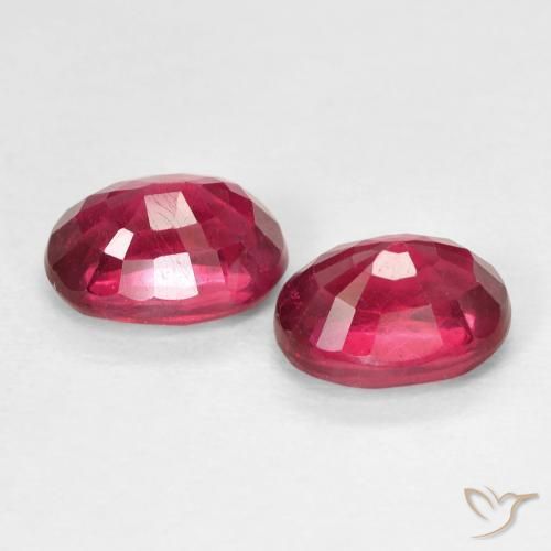 Ruby Gemstones in 7 x 5 mm (calibrated) Size for Sale, Ruby Stones in Pinkish Red Color