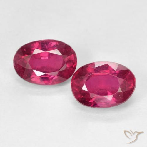 2.31ctw Natural Pinkish Red Rubies, Oval, VS
