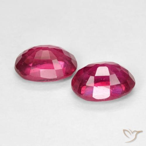 Ruby Gemstones in 7 x 5 mm (calibrated) Size for Sale, Ruby Stones in Pinkish Red Color