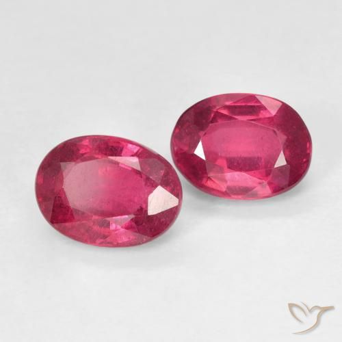 2.10 ctw Red Ruby Stones, Natural Ruby in Oval Facet Shape for Sale
