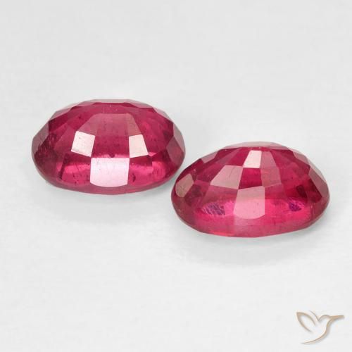 Ruby Gemstones in 7 x 5 mm (calibrated) Size for Sale, Ruby Stones in Deep Reddish Pink Color