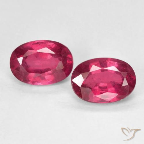 2.44ctw Natural Deep Reddish Pink Rubies, Oval, VS