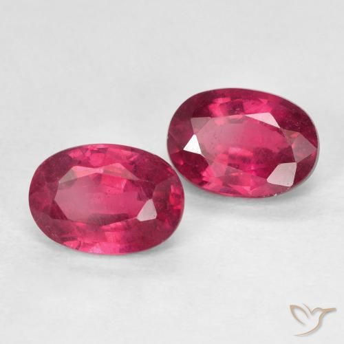 2.44 ctw Red Ruby Stones, Natural Ruby in Oval Facet Shape for Sale