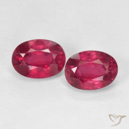 2.76ctw Natural Deep Reddish Pink Rubies, Oval, VS
