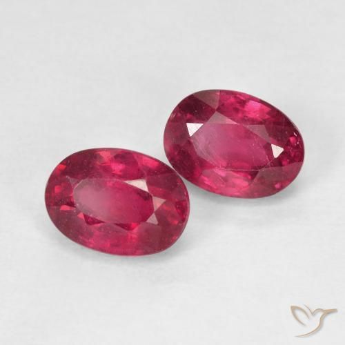 2.76 ctw Red Ruby Stones, Natural Ruby in Oval Facet Shape for Sale