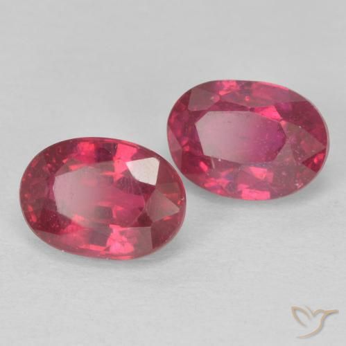 2.54 ctw Red Ruby Stones, Natural Ruby in Oval Facet Shape for Sale