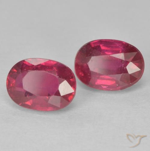 2.68 ctw Red Ruby Stones, Natural Ruby in Oval Facet Shape for Sale