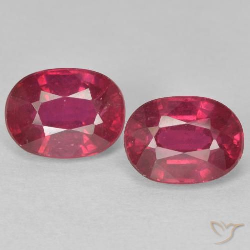 2.68ctw Natural Medium Dark-Red Rubies, Oval, VS