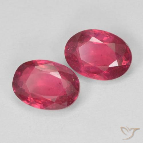 2.05 ctw Red Ruby Stones, Natural Ruby in Oval Facet Shape for Sale