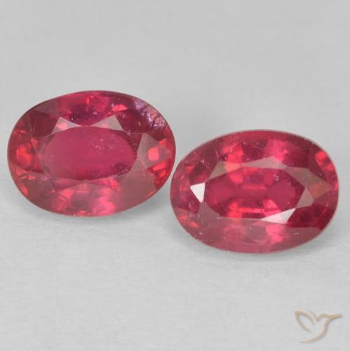 2.62ctw Natural Medium Dark-Red Rubies, Oval, VS, Photo A
