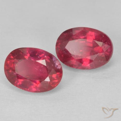 2.62 ctw Red Ruby Stones, Natural Ruby in Oval Facet Shape for Sale