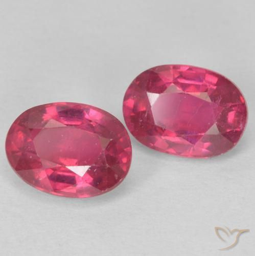 2.40 ctw Red Ruby Stones, Natural Ruby in Oval Facet Shape for Sale