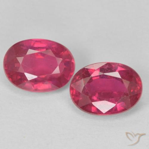 2.12ctw Natural Light Red Rubies, Oval, VS