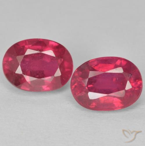 2.64ctw Natural Light Red Rubies, Oval, VS