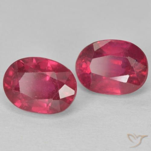 2.64 ctw Red Ruby Stones, Natural Ruby in Oval Facet Shape for Sale