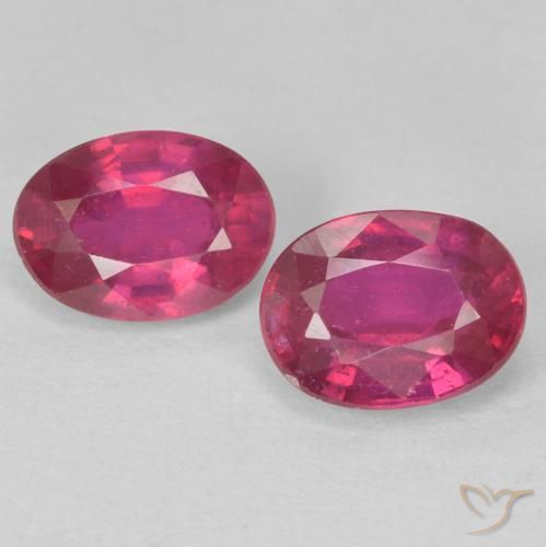 2.15ctw Natural Light Red Rubies, Oval, VS