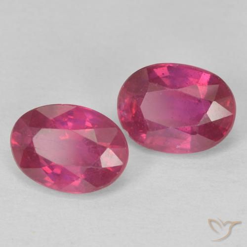 2.15 ctw Red Ruby Stones, Natural Ruby in Oval Facet Shape for Sale