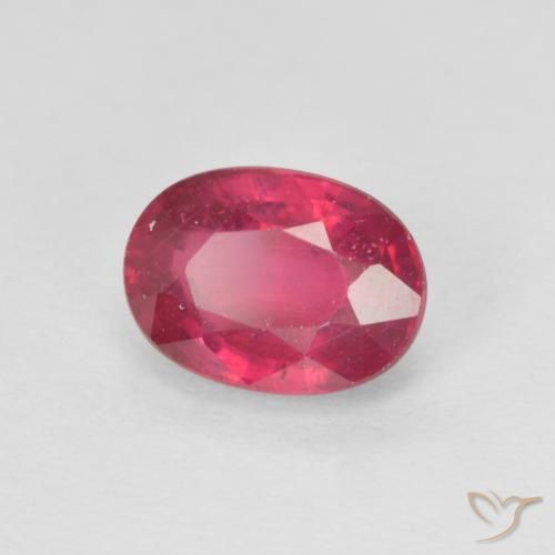1.34 ct Red Ruby Stone, Natural Ruby in Oval Facet Shape for Sale