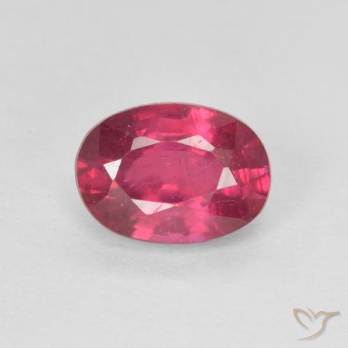 1.30 ct Red Ruby Gemstone, Ruby Gem in Oval Facet Shape for Sale.