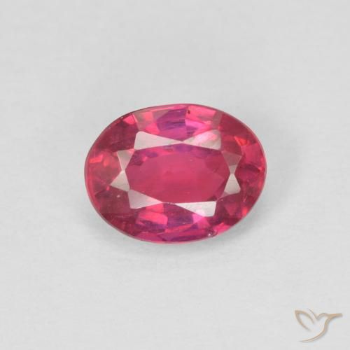 0.99ct Natural Light Red Ruby, Oval, VS-SI, Photo A