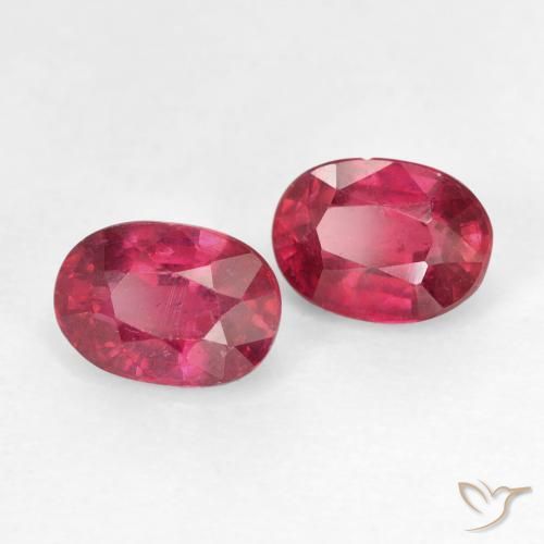 2.38 ctw Red Ruby Stones, Natural Ruby in Oval Facet Shape for Sale