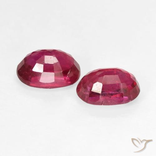 Ruby Gemstones in 7 x 5 mm (calibrated) Size for Sale, Ruby Stones in Jam Red Color
