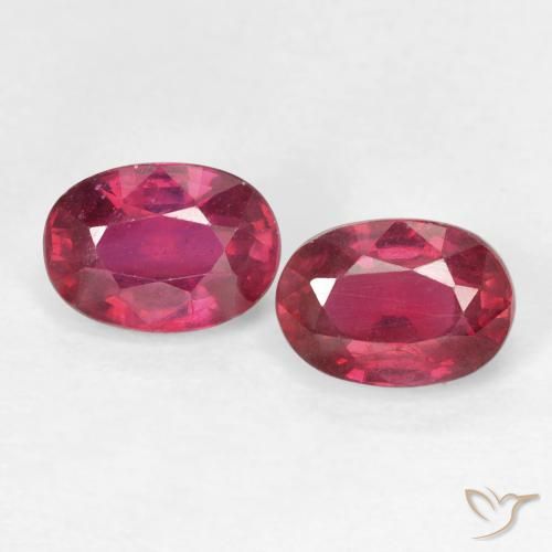 2.56ctw Natural Medium Dark-Red Rubies, Oval, VS