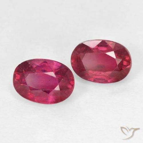 2.56 ctw Red Ruby Stones, Natural Ruby in Oval Facet Shape for Sale