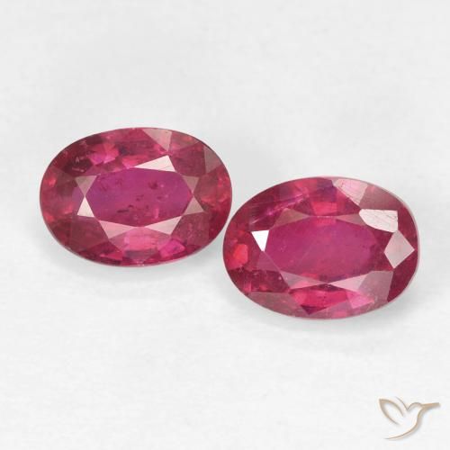 2.16ctw Natural Light Red Rubies, Oval, VS