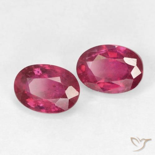 2.16 ctw Red Ruby Stones, Natural Ruby in Oval Facet Shape for Sale