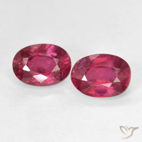 2.33ctw Natural Pinkish Red Rubies, Oval, VS