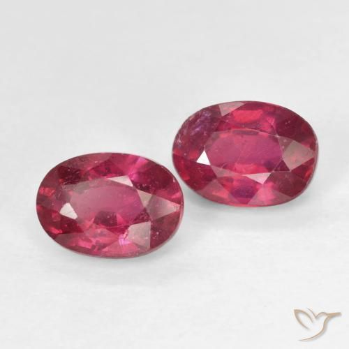 2.33 ctw Red Ruby Stones, Natural Ruby in Oval Facet Shape for Sale