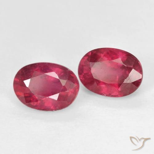 2.57 ctw Red Ruby Stones, Natural Ruby in Oval Facet Shape for Sale
