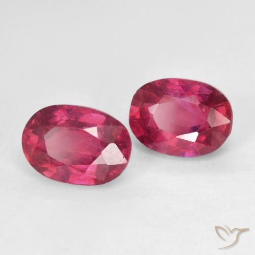 2.51 ctw Red Ruby Stones, Natural Ruby in Oval Facet Shape for Sale