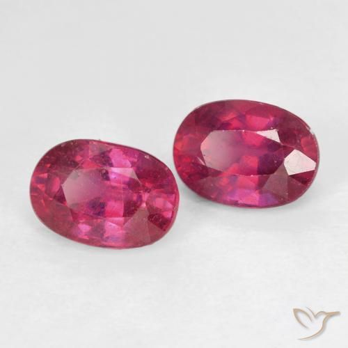 2.48 ctw Red Ruby Stones, Natural Ruby in Oval Facet Shape for Sale