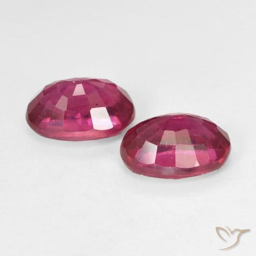 Ruby Gemstones in 7 x 5 mm (calibrated) Size for Sale, Ruby Stones in Medium Red Color