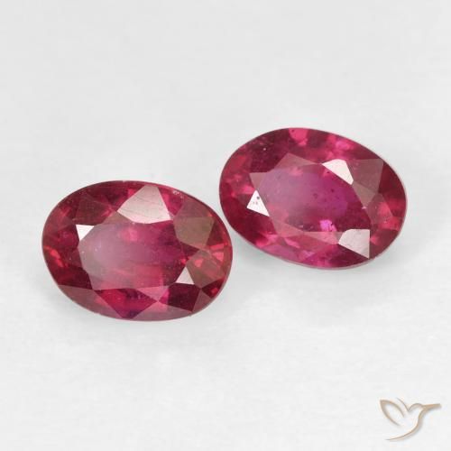 2.22 ctw Red Ruby Stones, Natural Ruby in Oval Facet Shape for Sale