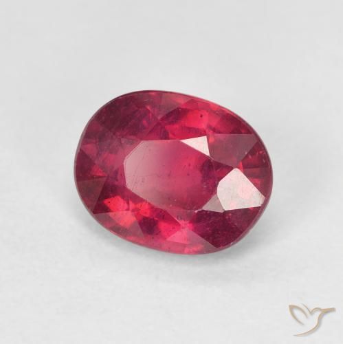 1.78 ct Red Ruby Stone, Natural Ruby in Oval Facet Shape for Sale