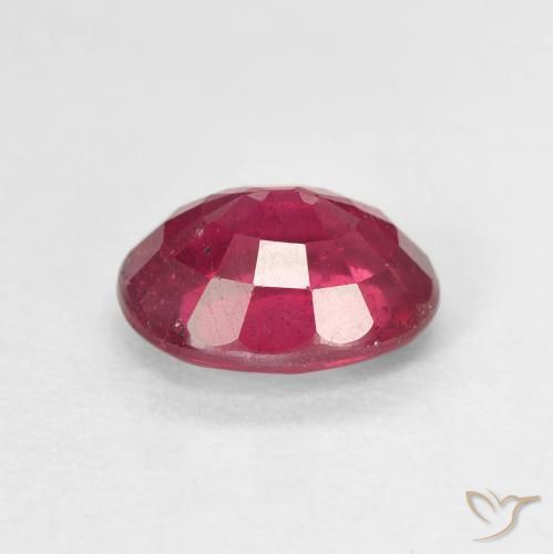 Ruby Gemstone in 8 x 6 mm (calibrated) Size for Sale, Ruby Stone in Deep Reddish Pink Color
