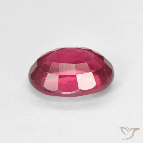 Ruby Gemstone in 8 x 6 mm (calibrated) Size for Sale, Ruby Stone in Deep Reddish Pink Color