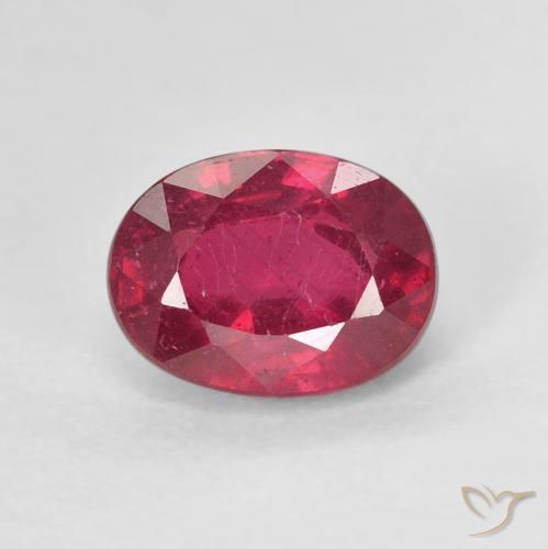 2.12ct Natural Medium Dark-Red Ruby, Oval, VS