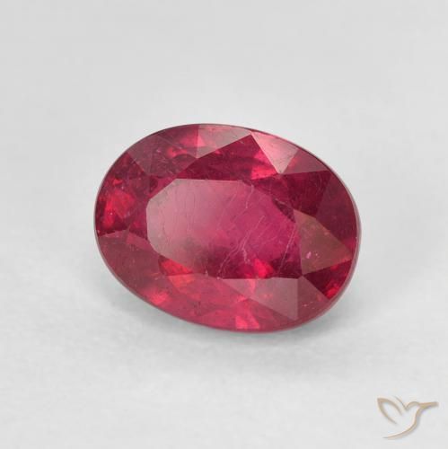 2.12ct Natural Medium Dark-Red Ruby, Oval, VS