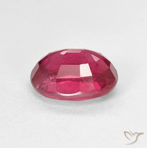 Ruby Gemstone in 8 x 6 mm (calibrated) Size for Sale, Ruby Stone in Deep Reddish Pink Color